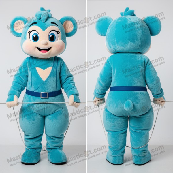Cyan tightrope-gåer maskot - Masticot.com