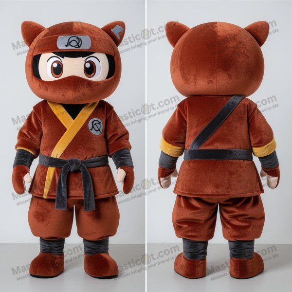 Rust orange expressive ninja mascot - Masticot.com