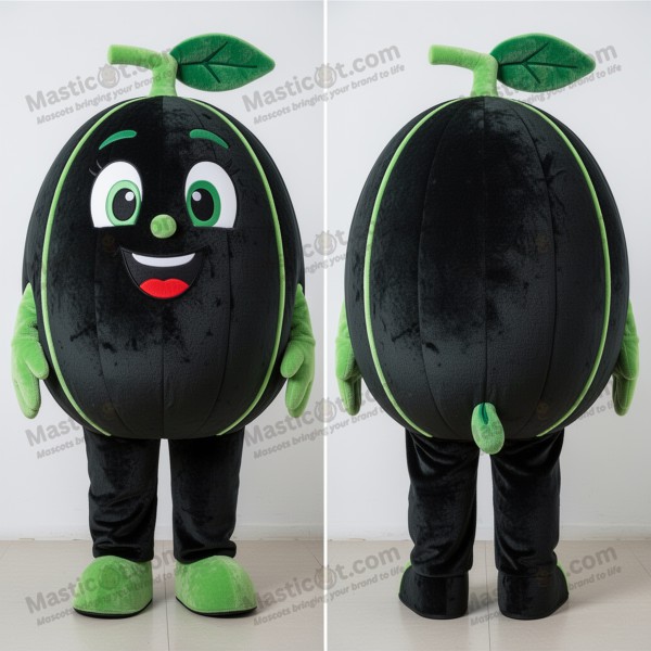 Black round melon mascot - Masticot.com