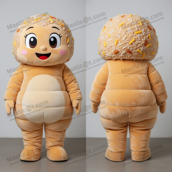 Golden Tan Cartoon Fried Rice Mascot - Masticot.com