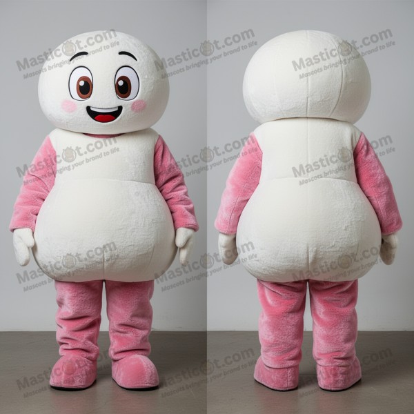 Cream white smiling meatballs mascot - Masticot.com