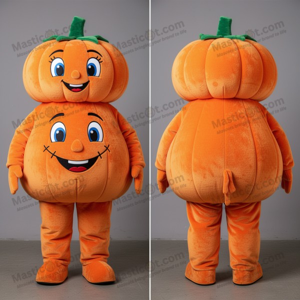 Orange round pumpkin mascot - Masticot.com