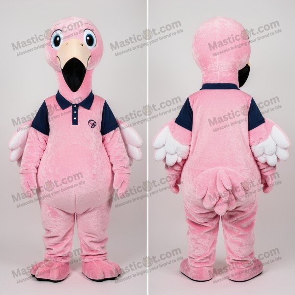 Blush pink velvety flamingo mascot - Masticot.com