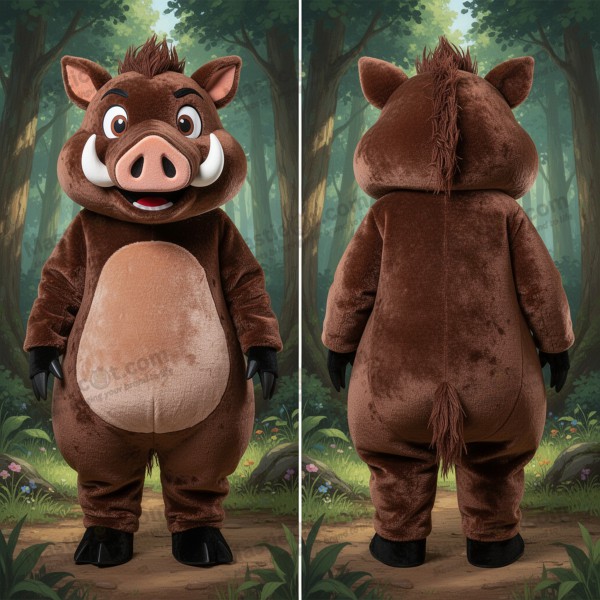 Rustic brown gentle wild boar mascot - Masticot.com