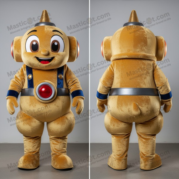 Mascotă Velur Auriu pentru Lansator Uman de la Nuntă -