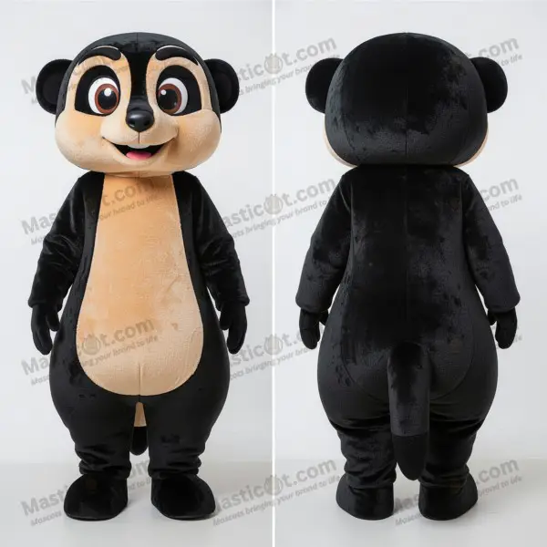Ebony Cartoon Meerkat Mascot - Meerkat - MASTICOT_1946 - Masticot.com