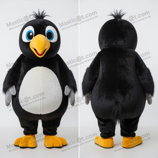 Velvety black cheerful kiwi mascot - Masticot.com