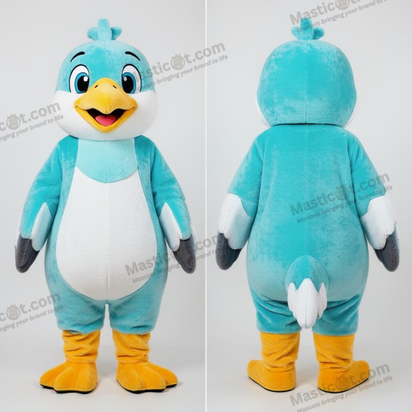 Mascota de Gaviota Cyan de Dibujos Animados - Gaviota - MASTICOT_20072 - Masticot.com