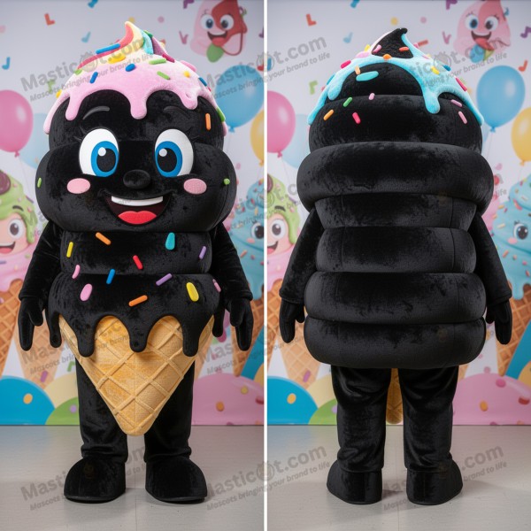 Chocoladebruine ronde ijsjesmascotte - Masticot.com