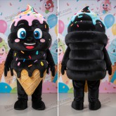 Chocoladebruine ronde ijsjesmascotte - Ijs
 - MASTICOT_169 - Masticot.com