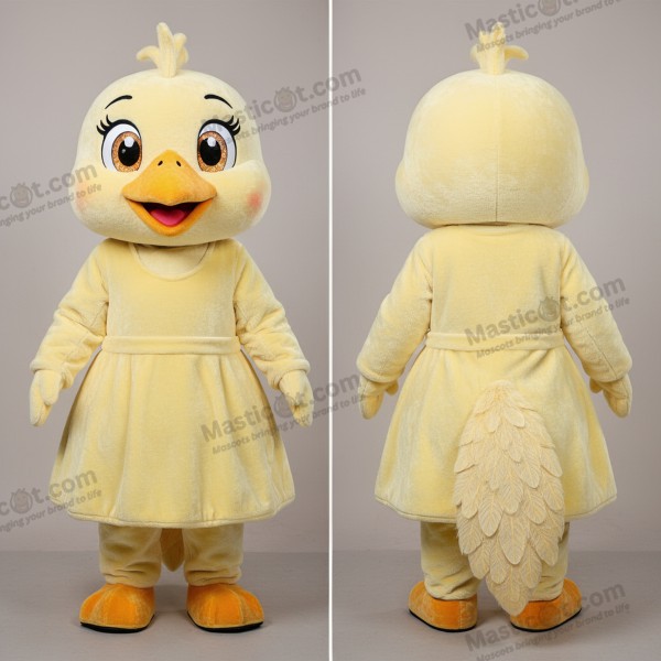 Canari mascotte en velours crème - Canari - MASTICOT_20097 - Masticot.com