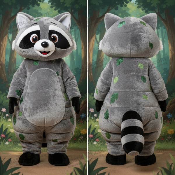 Forest green playful raccoon mascot - Masticot.com