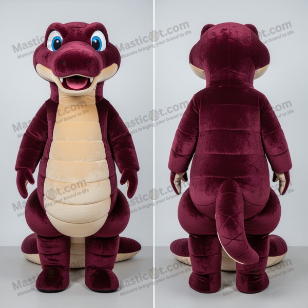 Mascota de peluche de titanoboa color granate - Titanoboa -