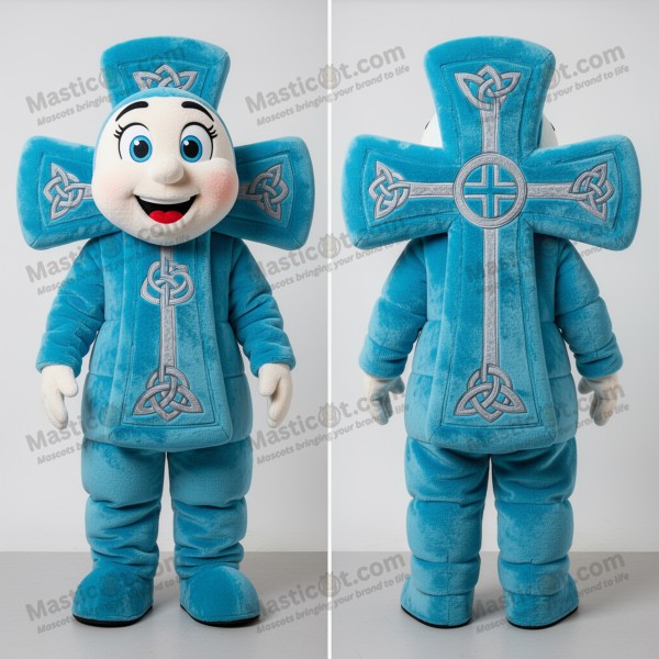 Emerald green broad shouldered celtic cross mascot -