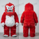 Rød og fluffy yetimaskot - Masticot.com