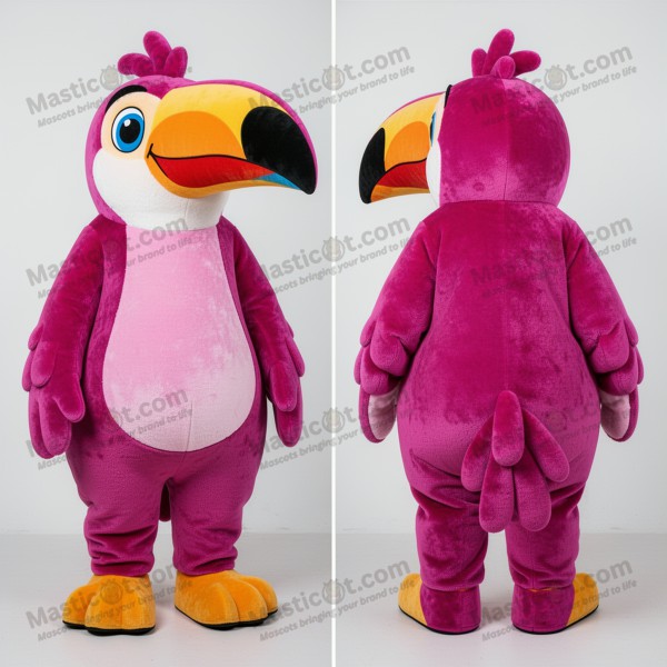 Magenta velvety toucan mascot - Masticot.com