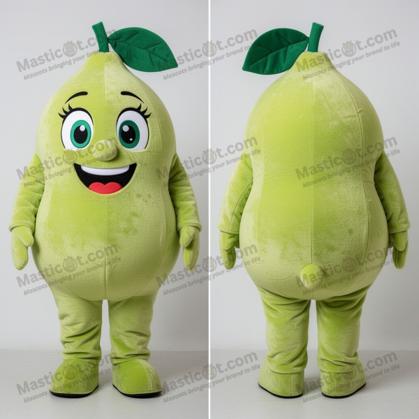 Lime Green Smiling Lemon Mascot - Masticot.com