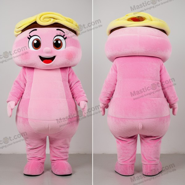 Mascote Fofo Cor-de-Rosa da Moussaka Encantadora - Moussaka - MASTICOT_20553 - Masticot.com