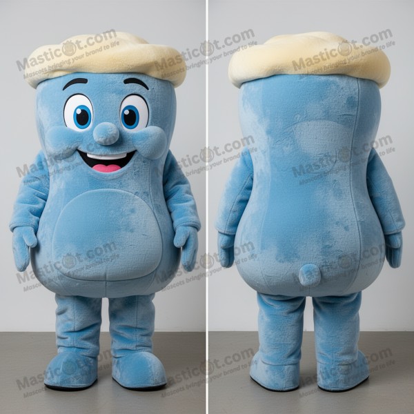 Sky blue savory moussaka mascot - Masticot.com