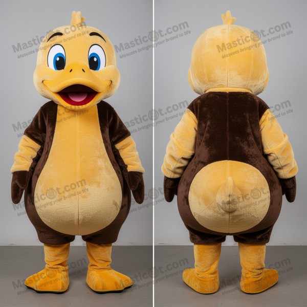 Golden Brown Feathered Muscovy Duck Mascot - Masticot.com