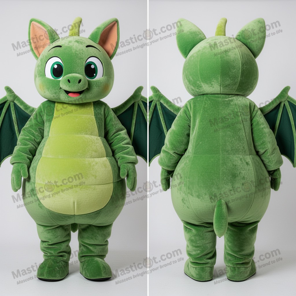 Leaf green velvety fruit bat mascot - Masticot.com