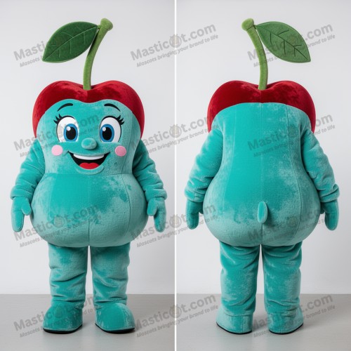 Turquoise plump cherry mascot - Masticot.com