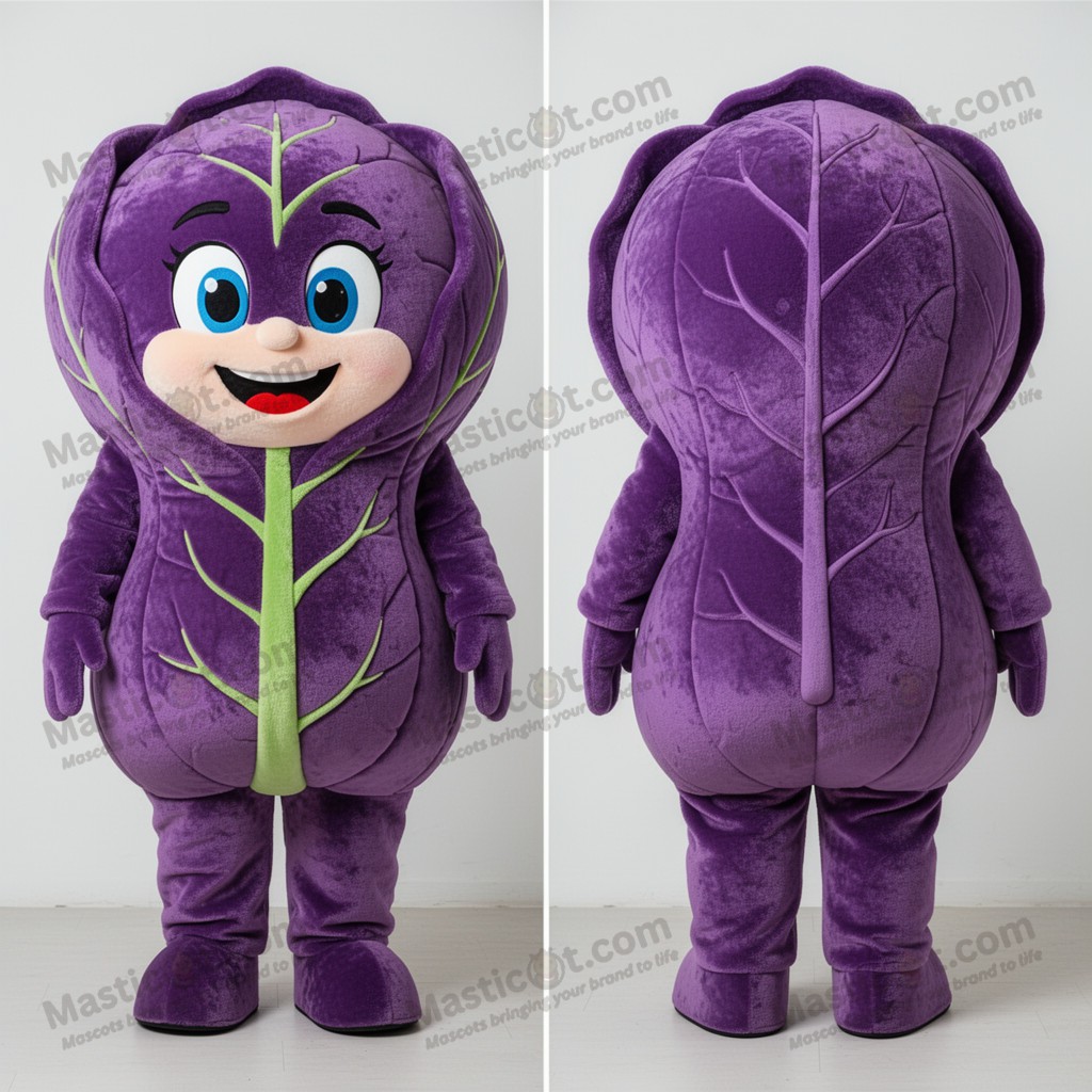 Velvety purple cabbage leaf mascot - Masticot.com