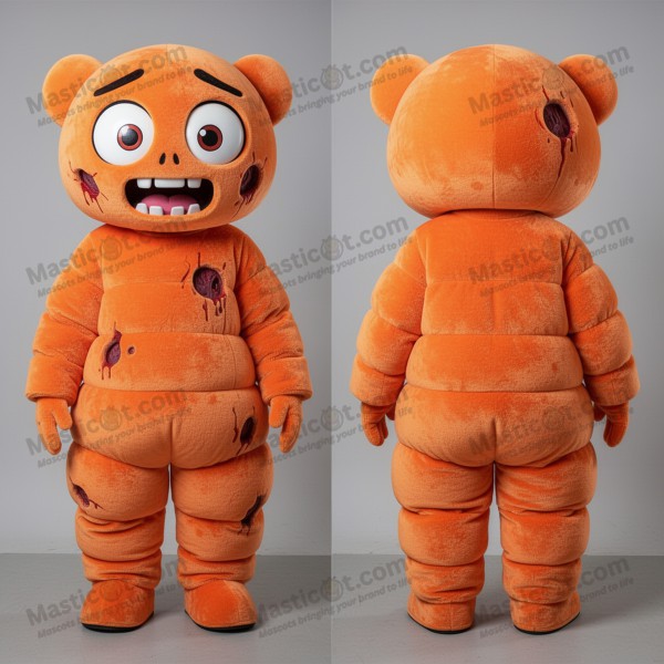 Rust orange wide eyed undead mascot - Masticot.com