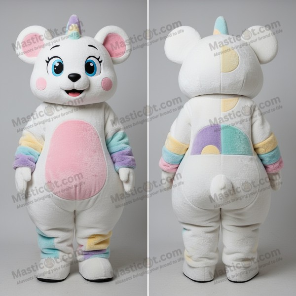 Velvety white playful aglet mascot - Masticot.com