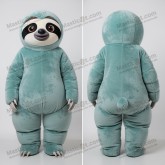 Teal velvety relaxed sloth mascot - Masticot.com