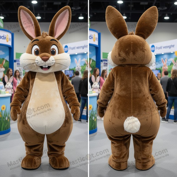 Velvety brown oversized wild rabbit mascot - Masticot.com