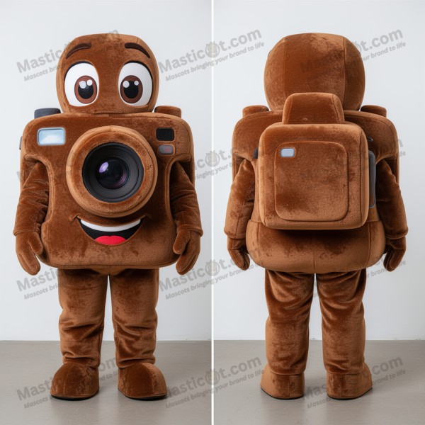 Brown velvety camera mascot - Camera - Masticot.com