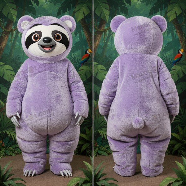 Lavendel myke sloth bjørn maskot - Masticot.com