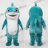 Teal plush shark mascot - Shark - MASTICOT_20781 - Masticot.com