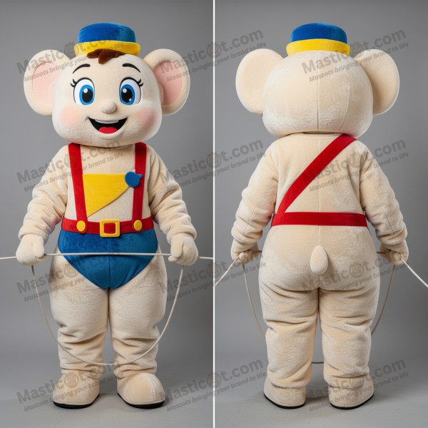 Kremfarget linedanser-maskot - Masticot.com