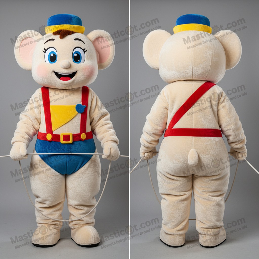 Kremfarget linedanser-maskot - Masticot.com