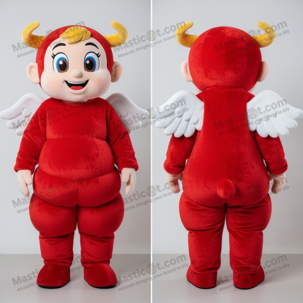 Crimson heart cupid mascot - Masticot.com