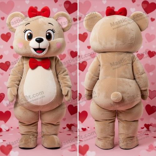 Beige cuddly teddy bear mascot - Masticot.com