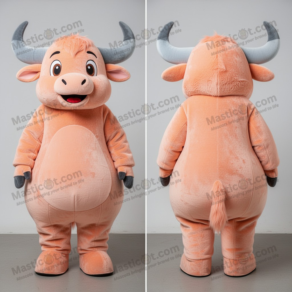 Peach soft yak mascot - Masticot.com