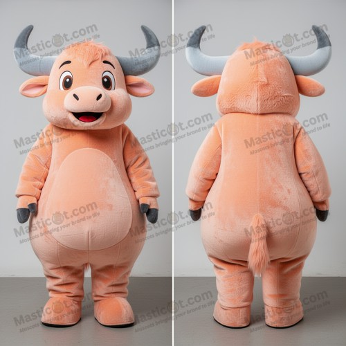 Peach soft yak mascot - Masticot.com