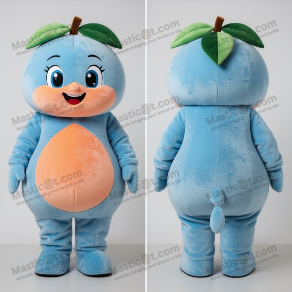 Sky blue velvety apricot mascot - Masticot.com