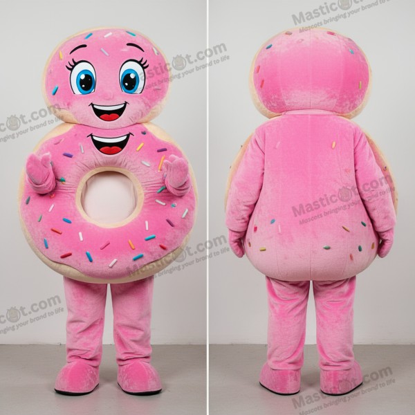 Růžový plyšový maskot bagelů - Bagely - MASTICOT_20976 - Masticot.com