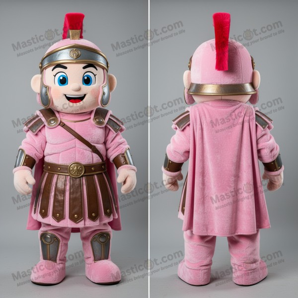 Pink velvety roman soldier mascot - Masticot.com