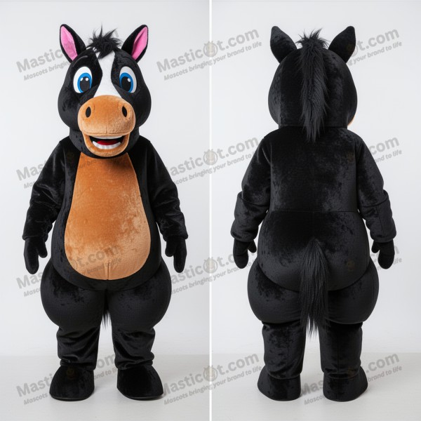 Velvet svart slank hestmaskot - Masticot.com