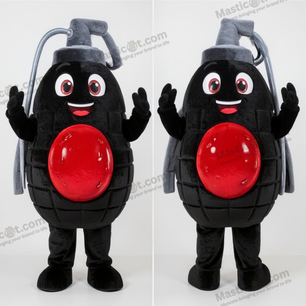 Burgundy green grenade mascot - Grenade - MASTICOT_21189 - Masticot.com