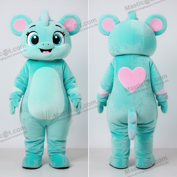 Mascotte Patch Coeur Fraise Turquoise Alliance - Alliance - MASTICOT_21194 - Masticot.com