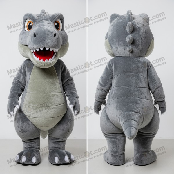 Gray plush allosaurus mascot - Masticot.com