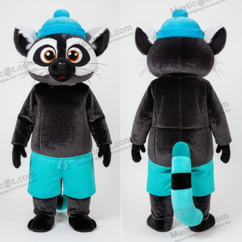 Mascote de lémure de peluche em carvão - Lémure - MASTICOT_21291 - Masticot.com