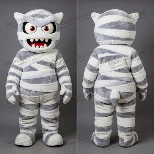 White Plush Bandaged Mummy Mascot - Masticot.com