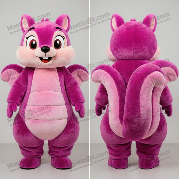 Magenta velvety flying squirrel mascot - Masticot.com